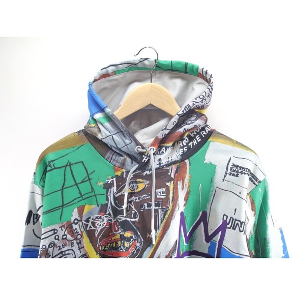 Members Only X Jean Michael Basquiat All Over‎ Print Pullover Hoodie Jacket L - Picture 1 of 9
